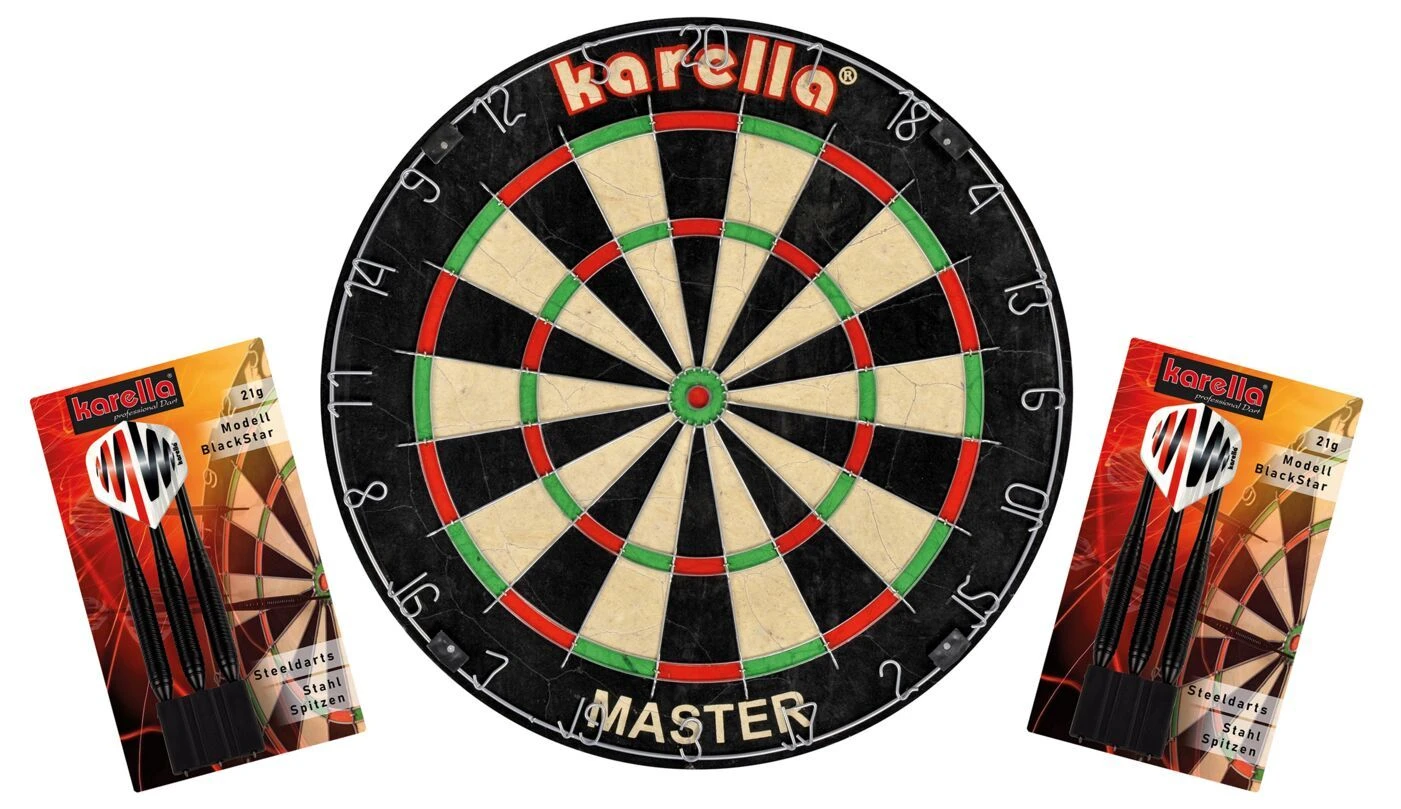 Karella® Dartscheibe Master Inkl. Steeldarts 3 Karella® Dartscheibe Master Inkl. Steeldarts