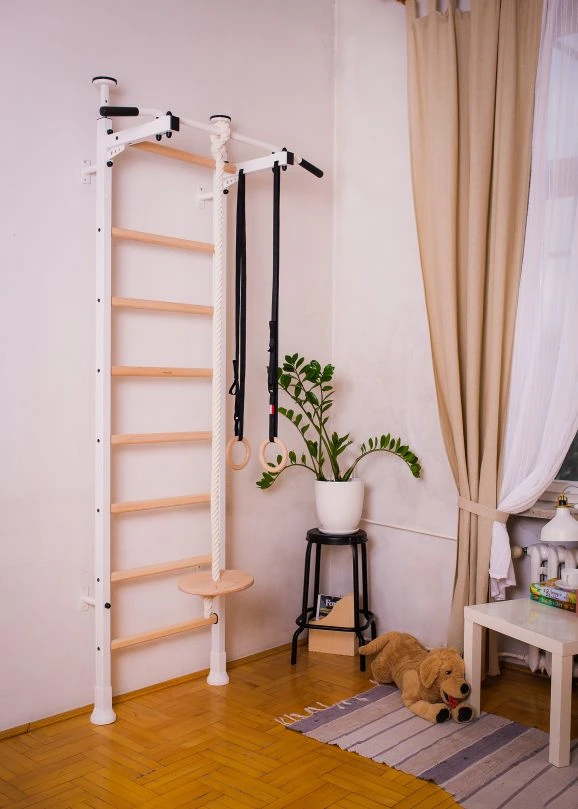 BenchK® Sprossenwand 521W Mit Klimmzugstange, Seil & Ringen 4 BenchK® Sprossenwand 521W Mit Klimmzugstange, Seil & Ringen - Image 2