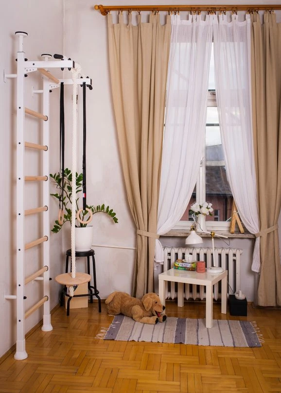 BenchK® Sprossenwand 521W Mit Klimmzugstange, Seil & Ringen 7 BenchK® Sprossenwand 521W Mit Klimmzugstange, Seil & Ringen - Image 5