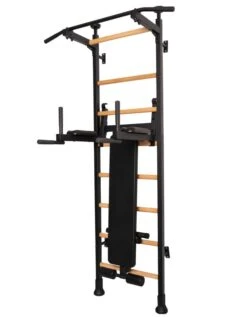BenchK® Sprossenwand 523B Mit Klimmzugstange, Dip-Bügel & Trainingsbank