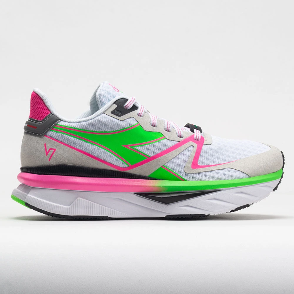 Diadora Atomo V7000 Women's White/Green Fluo/Pink Fluo 3 Diadora Atomo V7000 Women's White/Green Fluo/Pink Fluo