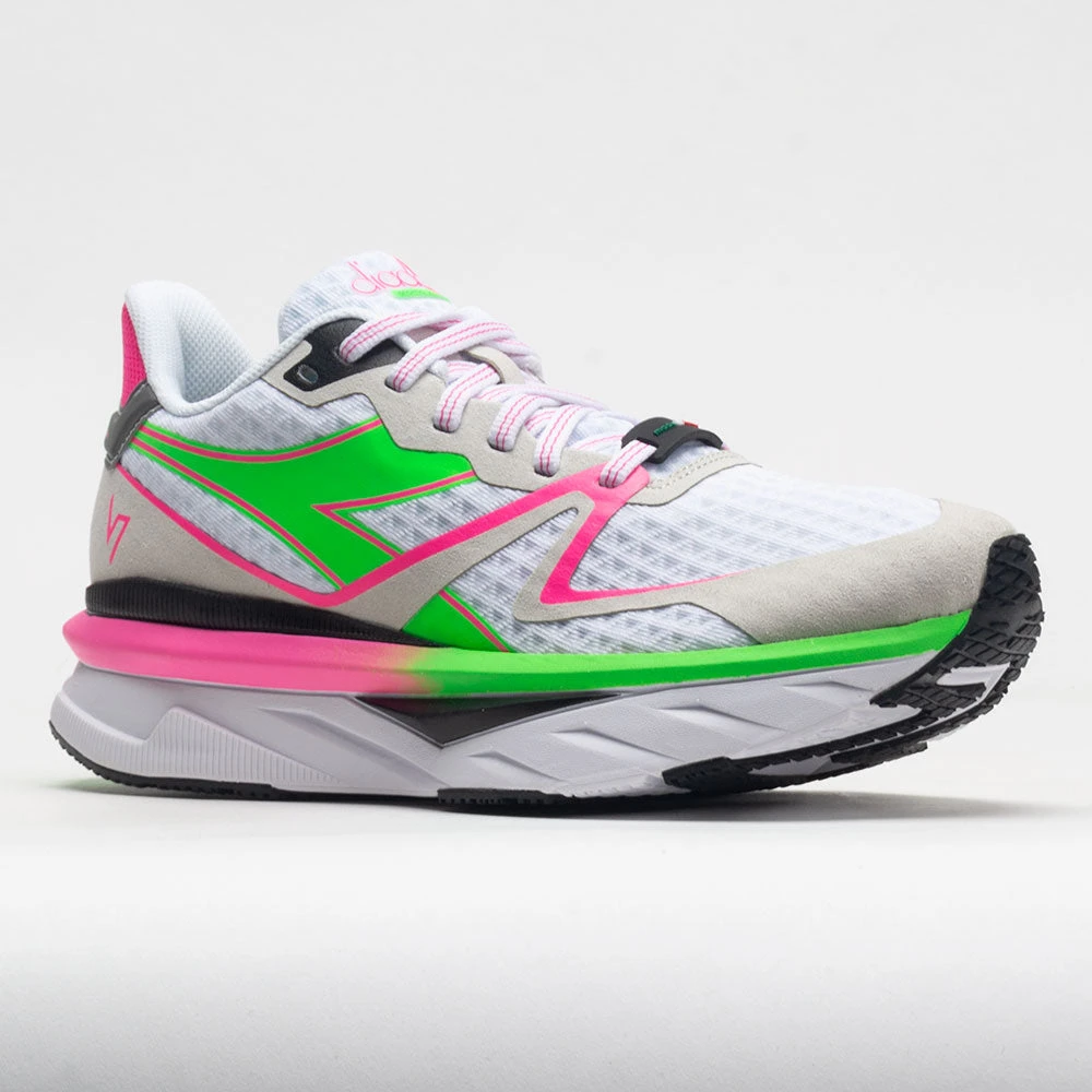 Diadora Atomo V7000 Women's White/Green Fluo/Pink Fluo 7 Diadora Atomo V7000 Women's White/Green Fluo/Pink Fluo - Image 5