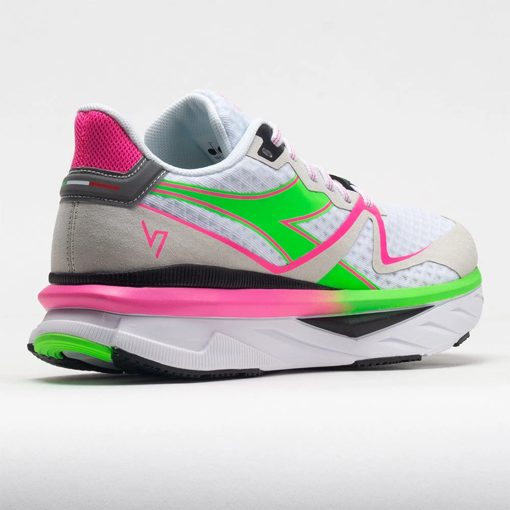 Diadora Atomo V7000 Women's White/Green Fluo/Pink Fluo 8 Diadora Atomo V7000 Women's White/Green Fluo/Pink Fluo - Image 6