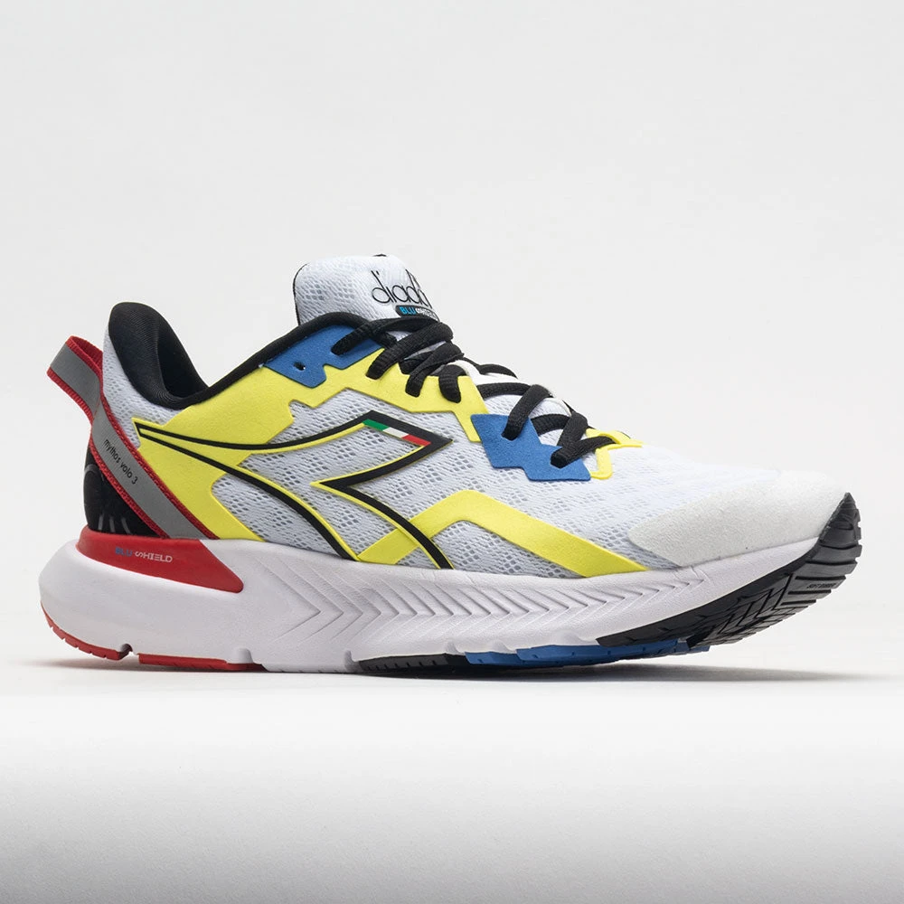 Diadora Mythos Blushield Volo 3 Men's White/Black/Yellow Fluo 7 Diadora Mythos Blushield Volo 3 Men's White/Black/Yellow Fluo - Image 5