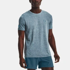 Under Armour Seamless Stride Short Sleeve Men's -Hoka Sports Gear Shop 057263 414 1