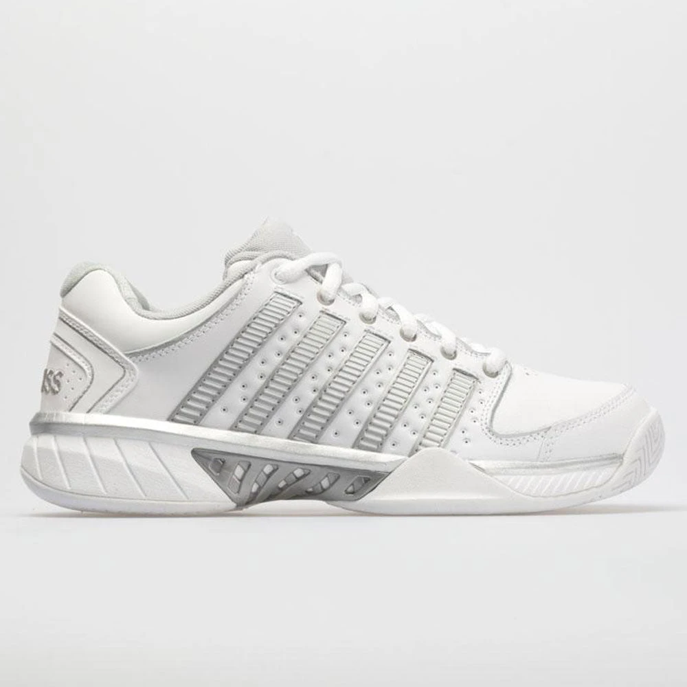 K-Swiss Hypercourt Express Leather Women's White/Silver/Glacier Gray 3 K-Swiss Hypercourt Express Leather Women's White/Silver/Glacier Gray